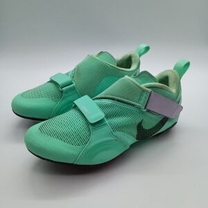 Nike SuperRep Cycling Shoes Green Womens 9.5 Cleats Peloton Look Delta Cycle